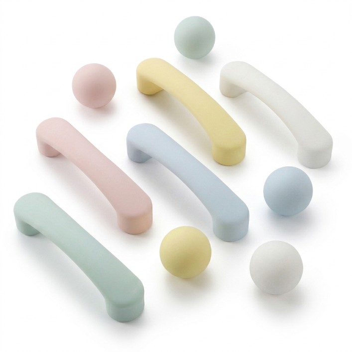 4.5 in Matte Blue Ceramic Cabinet Pull Handle