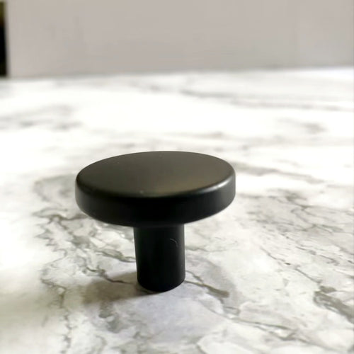 1.18 in Matte Black Round Drawer and Cabinet Knob